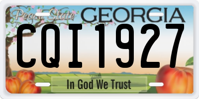 GA license plate CQI1927