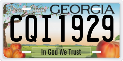GA license plate CQI1929
