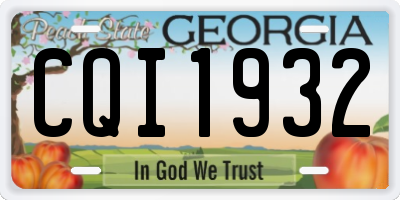 GA license plate CQI1932