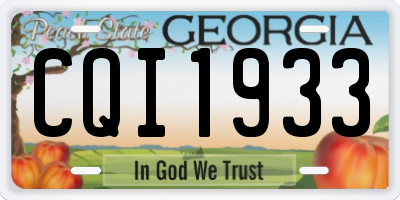 GA license plate CQI1933
