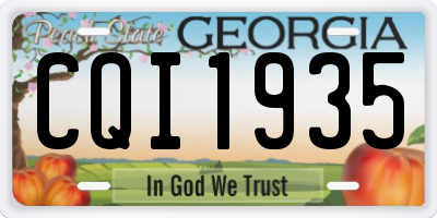 GA license plate CQI1935