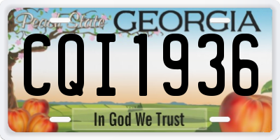 GA license plate CQI1936