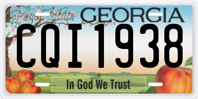 GA license plate CQI1938