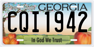 GA license plate CQI1942