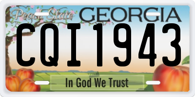 GA license plate CQI1943