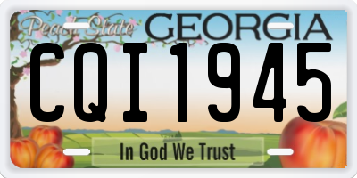GA license plate CQI1945