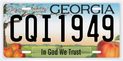 GA license plate CQI1949