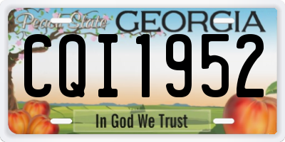 GA license plate CQI1952
