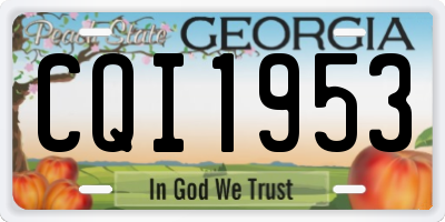 GA license plate CQI1953