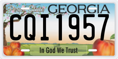 GA license plate CQI1957