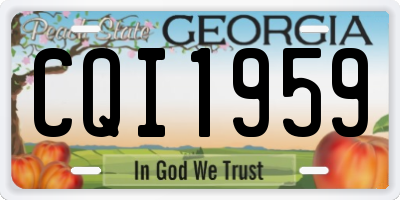 GA license plate CQI1959