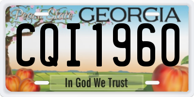GA license plate CQI1960