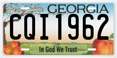 GA license plate CQI1962