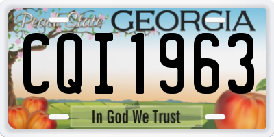 GA license plate CQI1963