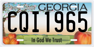 GA license plate CQI1965