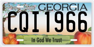 GA license plate CQI1966