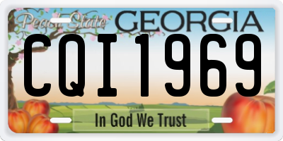 GA license plate CQI1969