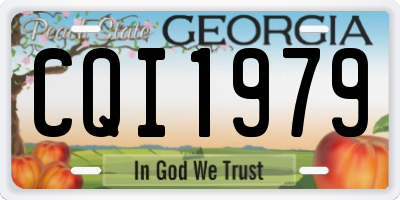 GA license plate CQI1979