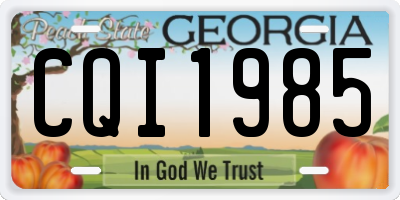 GA license plate CQI1985