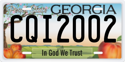 GA license plate CQI2002