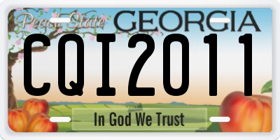 GA license plate CQI2011