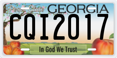GA license plate CQI2017