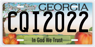 GA license plate CQI2022