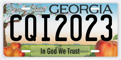 GA license plate CQI2023