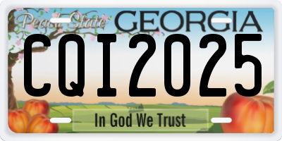 GA license plate CQI2025