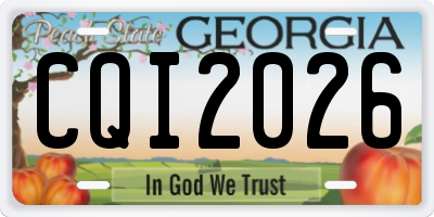 GA license plate CQI2026