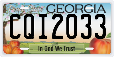 GA license plate CQI2033
