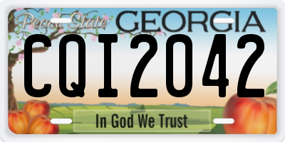 GA license plate CQI2042