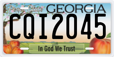 GA license plate CQI2045