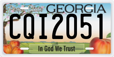 GA license plate CQI2051