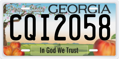 GA license plate CQI2058