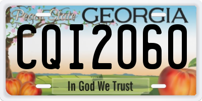 GA license plate CQI2060