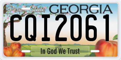 GA license plate CQI2061