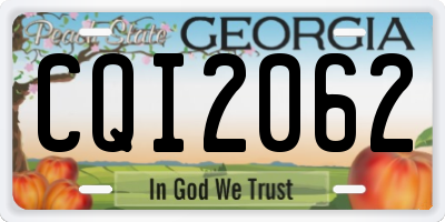 GA license plate CQI2062