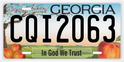 GA license plate CQI2063