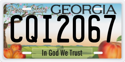 GA license plate CQI2067