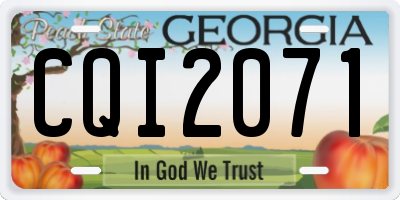 GA license plate CQI2071