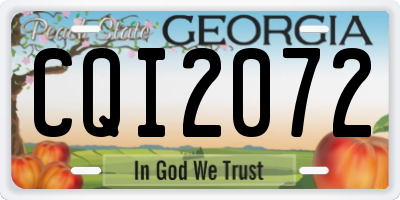 GA license plate CQI2072
