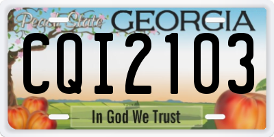 GA license plate CQI2103