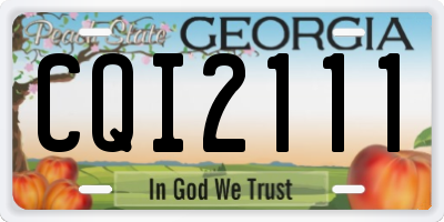 GA license plate CQI2111