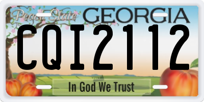 GA license plate CQI2112