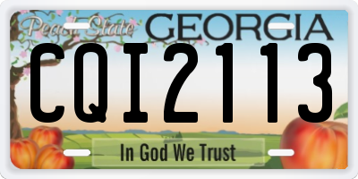 GA license plate CQI2113