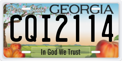 GA license plate CQI2114