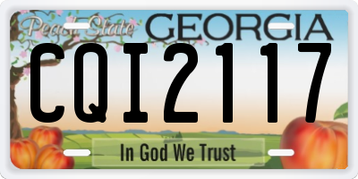 GA license plate CQI2117
