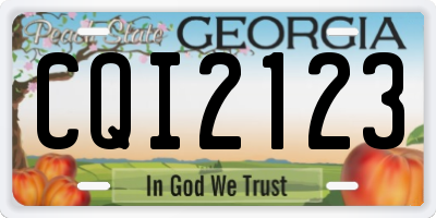 GA license plate CQI2123