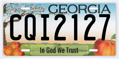 GA license plate CQI2127